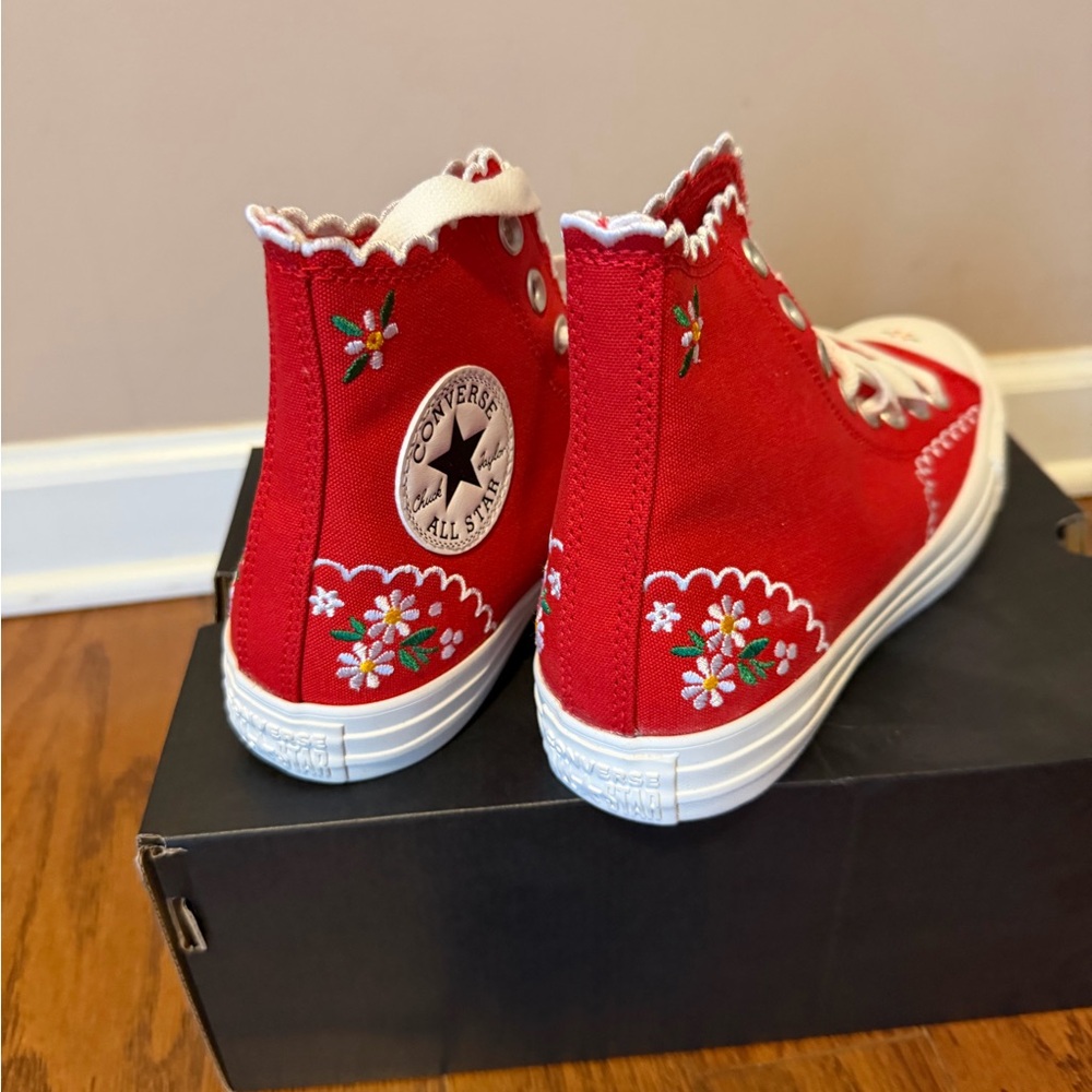 Converse Red Canvas Sneakers with White Details - Picture 3 of 5
